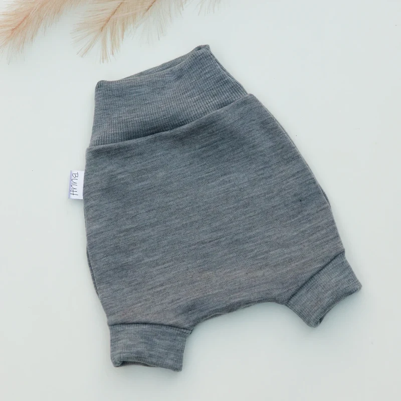 Buuh - taglia L pantaloni per pannolini in lana merino - Grigio chiaro (670 g/m²)