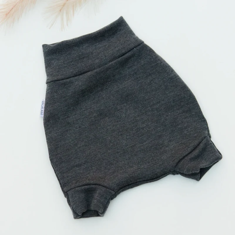 Buuh - taglia S pantaloni per pannolini in lana merino - Grigio scuro (650 g/m²)