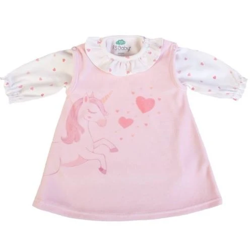 SALOPETTE CON GONNA NEONATA - UNICORNO