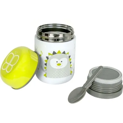 THERMOS PORTA CIBO IN ACCIAIO INOSSIDABILE CON CUCCHIAIO - 300 ML - LIME