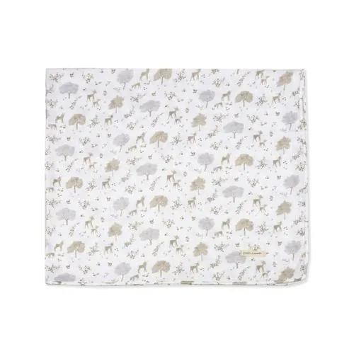 COPERTINA NEONATO IN MUSSOLA DI COTONE E BAMBOO 120X120 CM - NARA