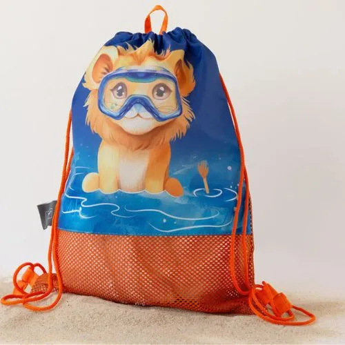 BORSA DA SPIAGGIA A RETE PER BAMBINI - ARANCIO