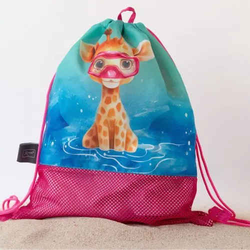 BORSA DA SPIAGGIA A RETE PER BAMBINI - FUCSIA