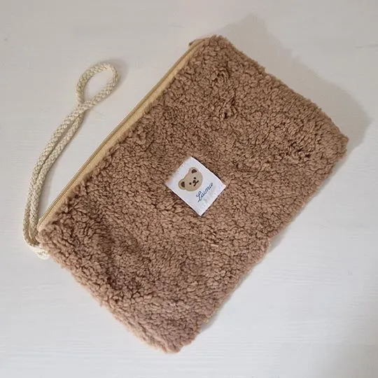 Porta accessori e salviette in tessuto beige