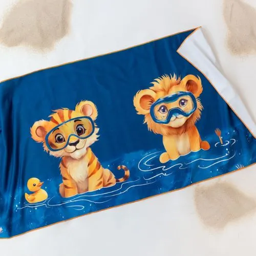 TELO MARE BAMBINI IN MICROFIBRA - BLU