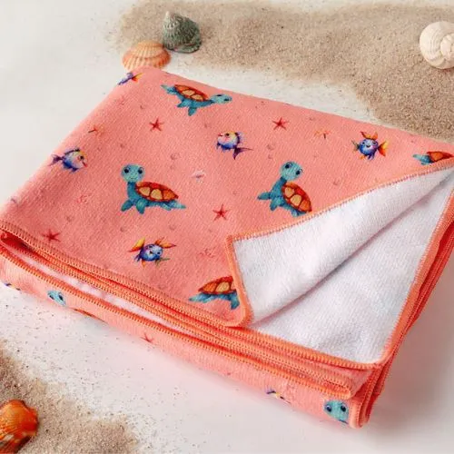 TELO MARE BAMBINI IN MICROFIBRA - CORALLO
