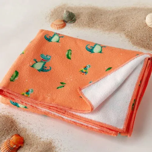 TELO MARE BAMBINI IN MICROFIBRA - ARANCIO