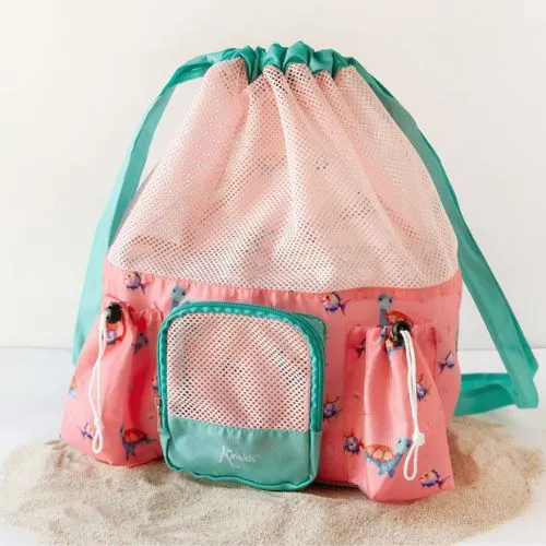 BORSA DA SPIAGGIA A RETE PER BAMBINI - CORALLO
