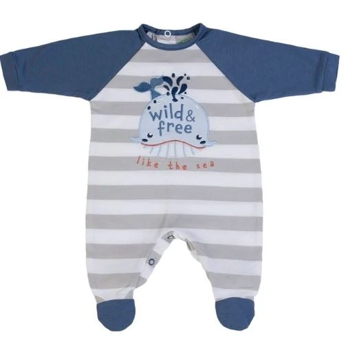 TUTINA NEONATO LEGGERA IN COTONE - BALENA