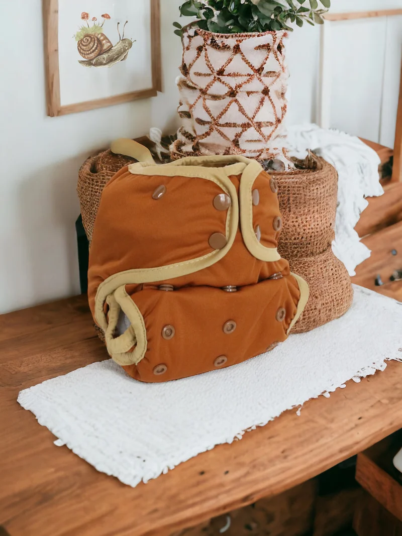 Lighthouse kids - cover pannolino con bottone ai2 e inserto in bamboo marrone
