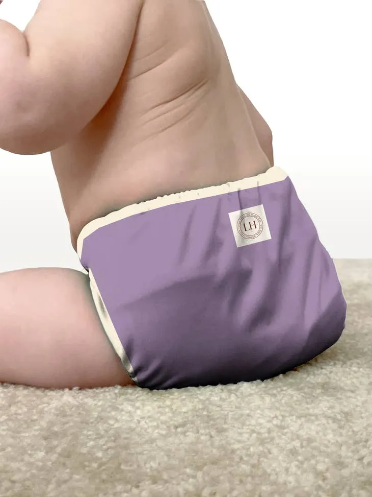 Lighthouse kids - cover pannolino con bottone ai2 7/25 kg e inserto in bamboo lilla