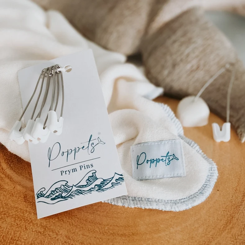 Poppets - spille per pannolini in acciaio inossidabile, bianche, confezione da 4 pz