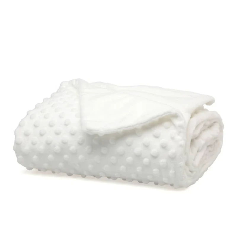 COPERTINA NEONATO CARROZZINA CULLA INVERNALE IN PILE BIANCO - DOTS