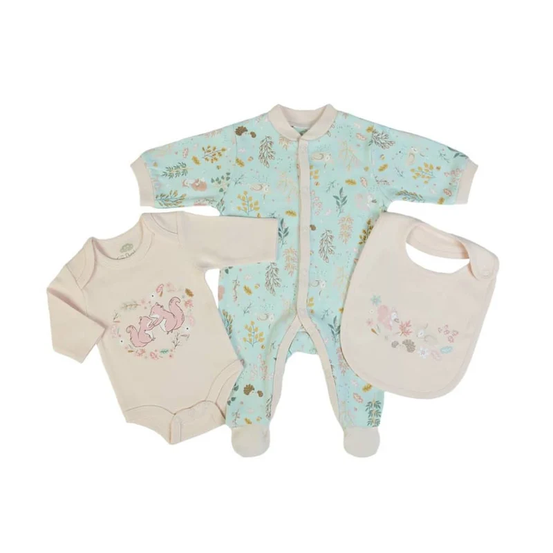 SET NEONATO REGALO NASCITA 3 PEZZI - SCOIATTOLI