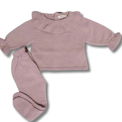 Completo nascita neonato in misto lana Loris