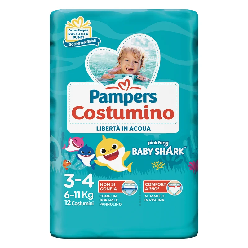 Pampers Pannolini Costumino Taglia 3-4 (6-11 kg) 12 pezzi