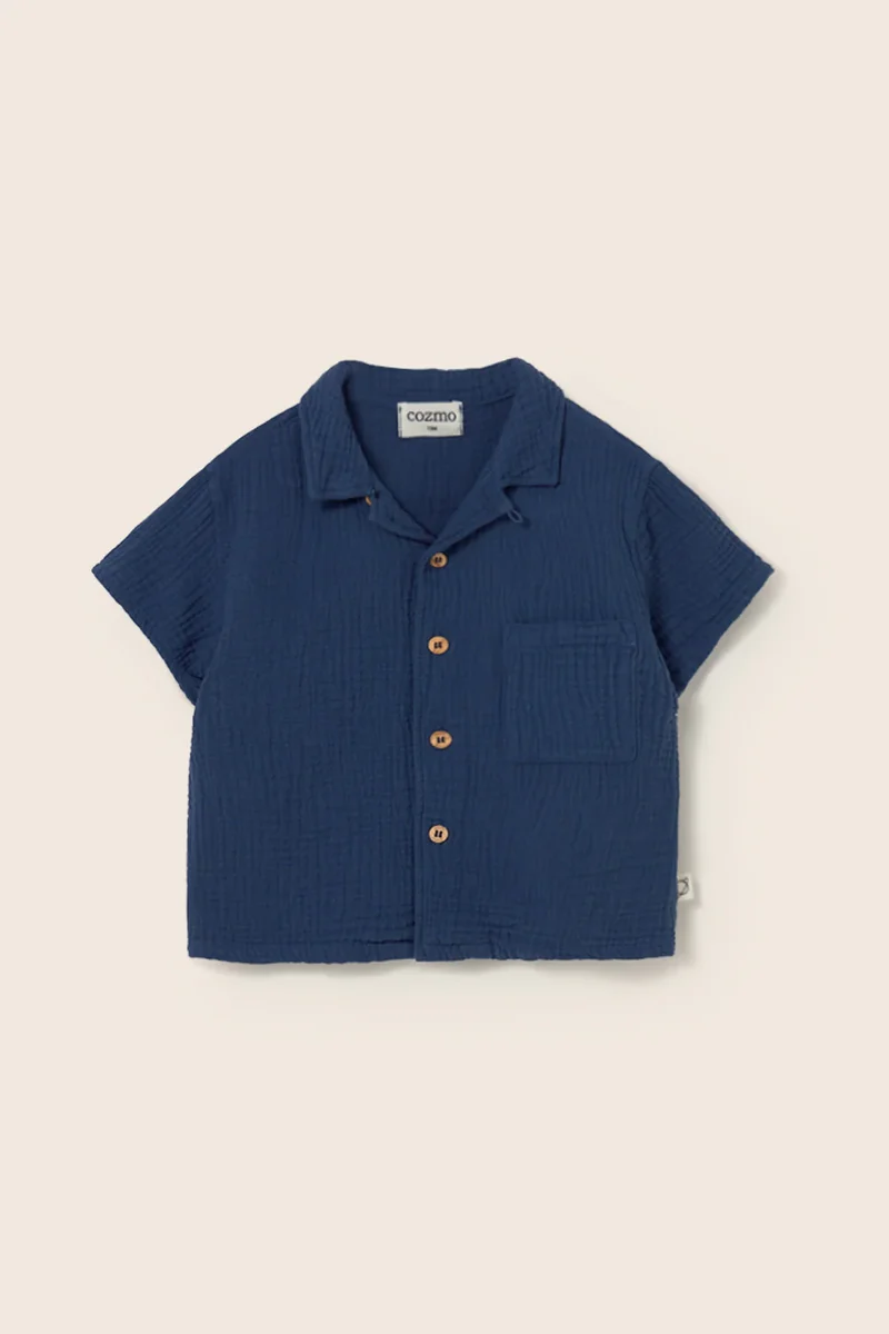 Camicia in mussola - blu - tg. 18 mesi