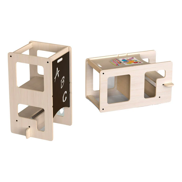 Torre montessoriana trasformabile - Flip kule (torre, lavagna e tavolo gioco)