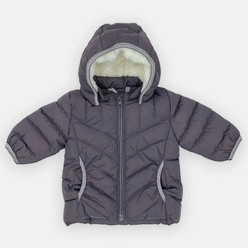 Giubbino Femminuccia Grigio Con Bordi Glitter