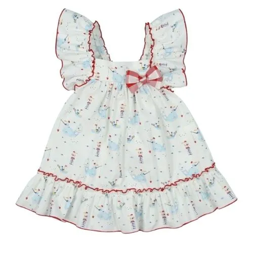 VESTITO NEONATA BAMBINA GIRO MANICA COTONE - BARCHE