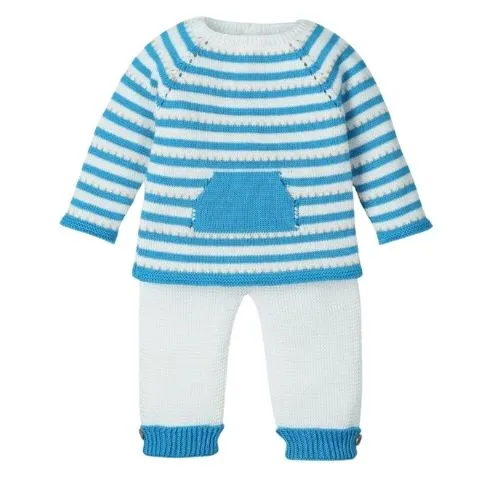 COMPLETINO NEONATO NASCITA IN FILO DI COTONE - RIGHE