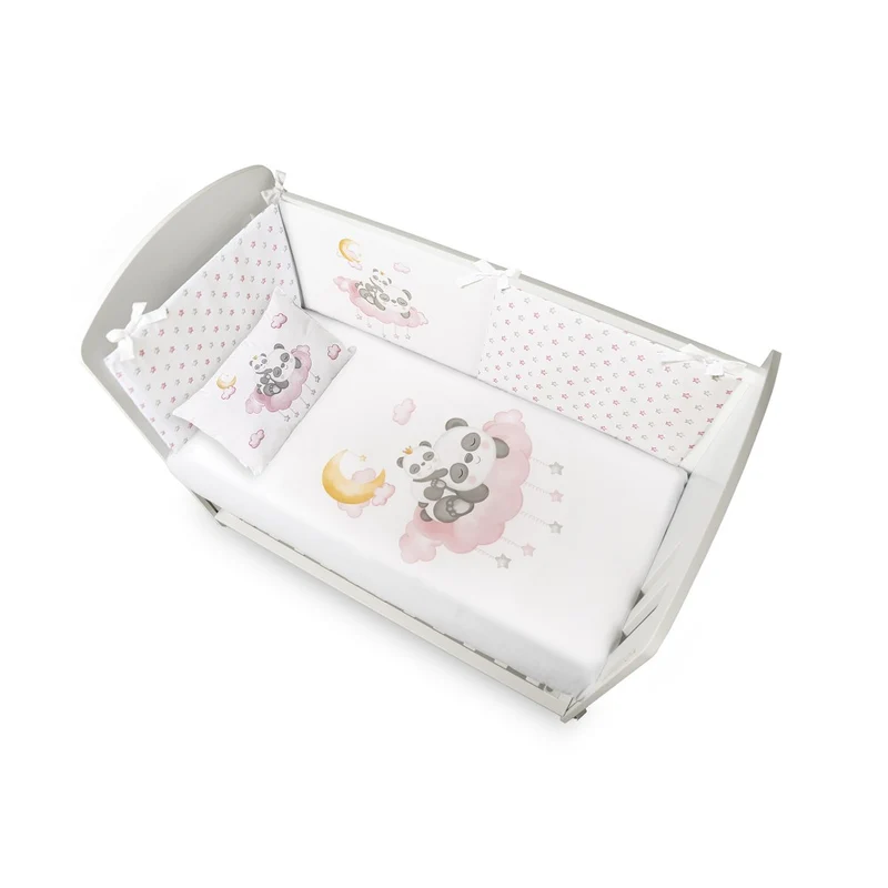 PARACOLPI E PIUMONE LETTINO CON SBARRE - PANDA ROSA
