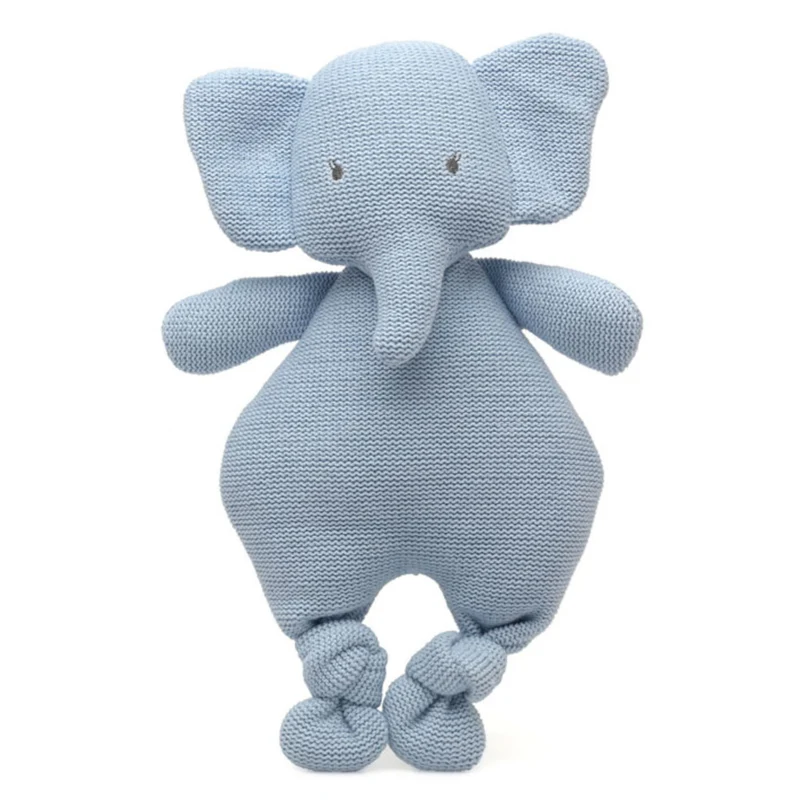 PUPAZZO ELEFANTE CELESTE IN COTONE 33 CM - KIOKIDS