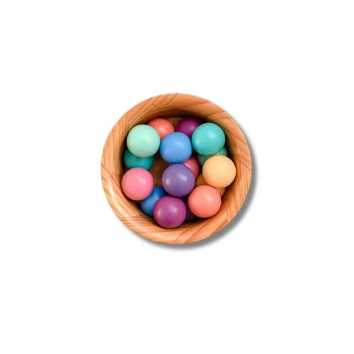 16 PEZZI - PALLINE - PASTELLO - 100% LEGNO ABS ATOSSICO - APPRENDIMENTO STEM!