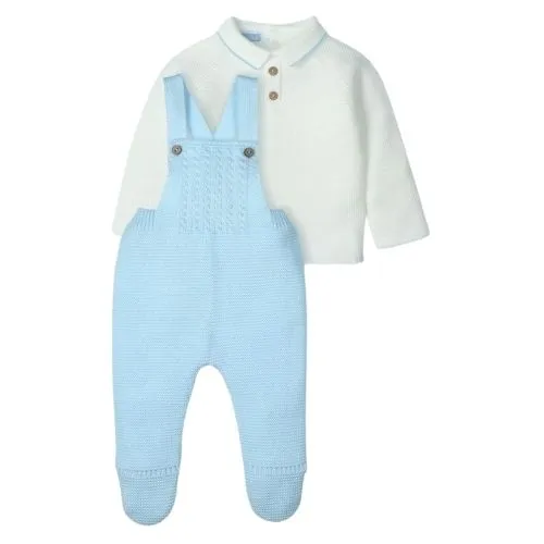 COMPLETO NEONATO INVERNALE SALOPETTE E MAGLIA MISTO LANA