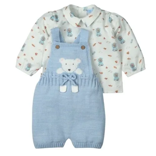 PAGLIACCETTO NEONATO INVERNALE SALOPETTE E CAMICIA MISTO LANA