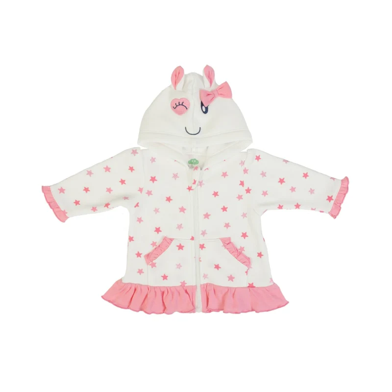 GIACCA FELPA NEONATA BAMBINA CON ZIP - STELLE