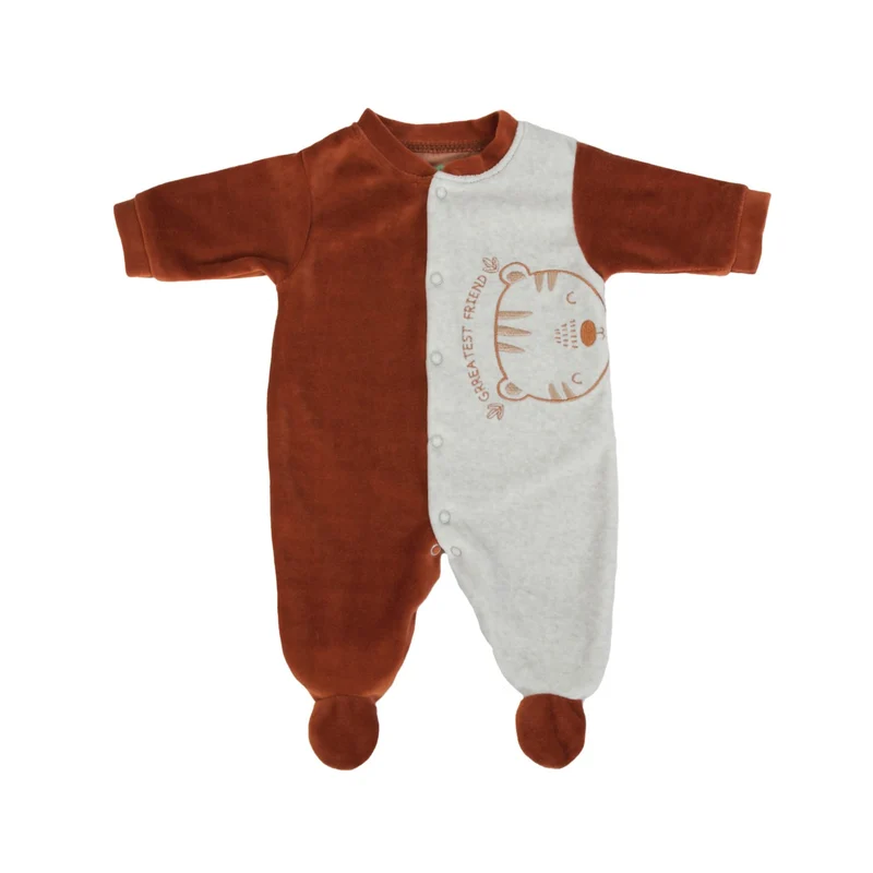 TUTINA NEONATO CINIGLIA MANICA LUNGA TIGROTTO TERRA GRIGIO