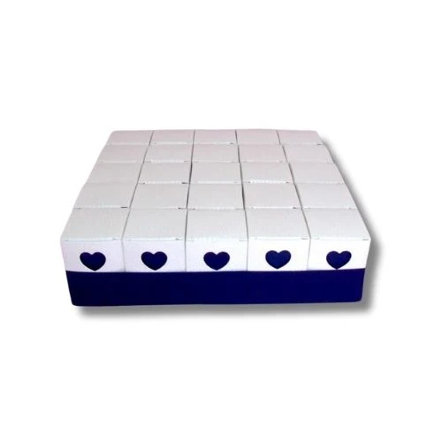 TORTA BOMBONIERA NASCITA BATTESIMO CUORE BEIGE BLU