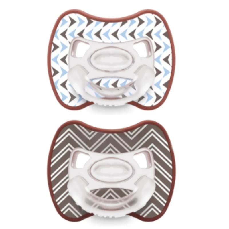 CIUCCIO SUPER LEGGERO IN SILICONE MEDICALE - GLEE ARROWS BROWN - BIPACK - 00-2 MESI