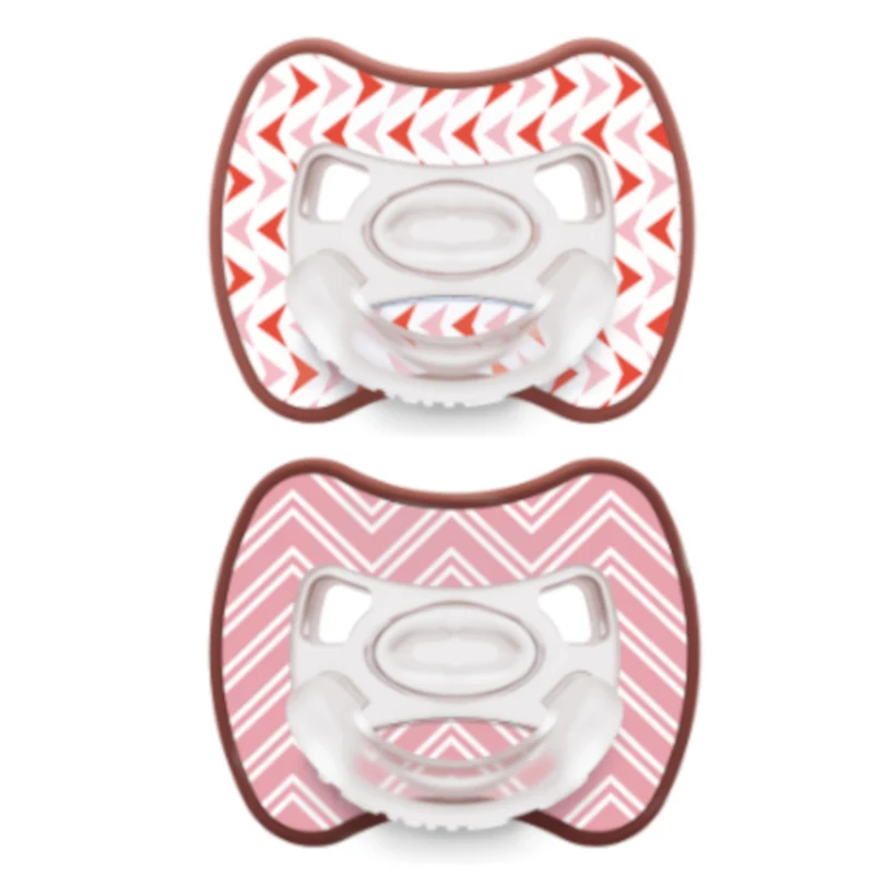 CIUCCIO SUPER LEGGERO IN SILICONE MEDICALE - GLEE ARROWS PINK - BIPACK - 00-2 MESI