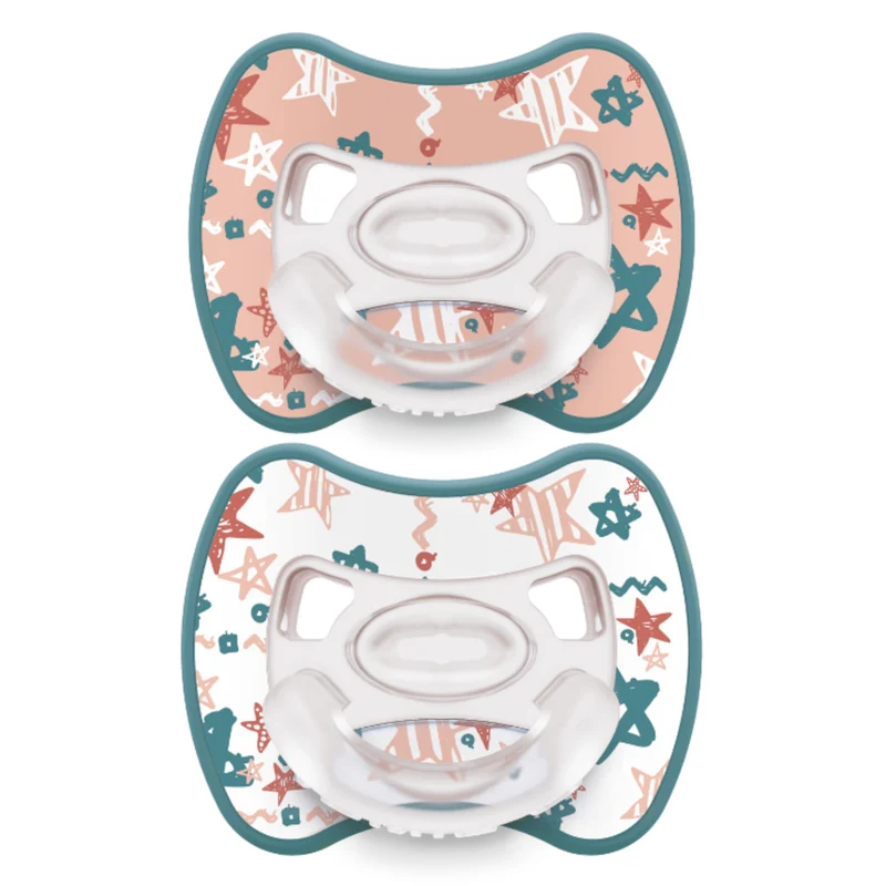 CIUCCIO SUPER LEGGERO IN SILICONE MEDICALE - GLEE STARS - BIPACK - 00-2 MESI