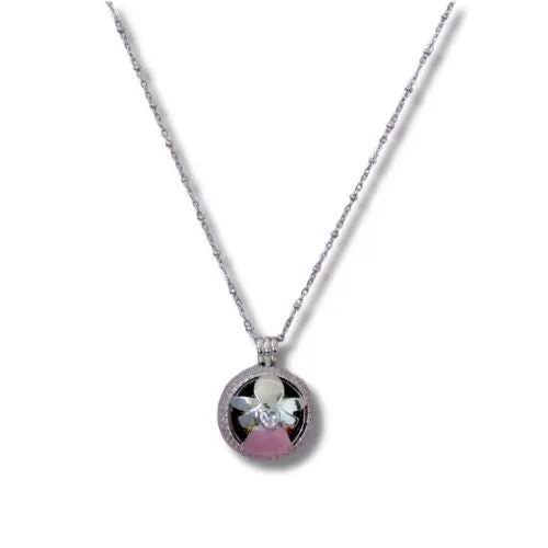 COLLANA CHIAMA ANGELI GRAVIDANZA - ANGELO ARGENTATO CON STRASS