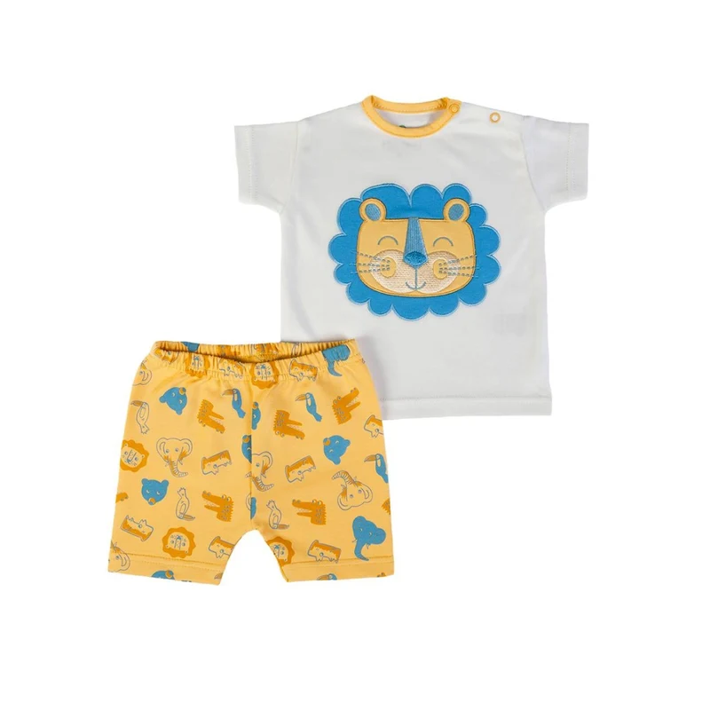 COMPLETO NEONATO BAMBINO MEZZA MANICA - LEONE -