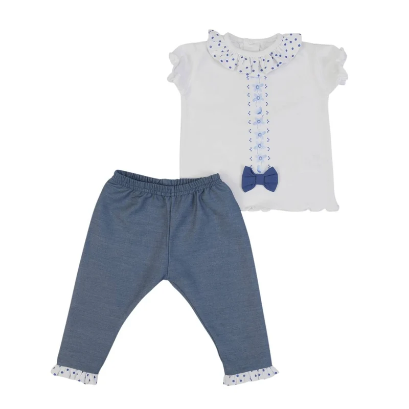 COMPLETO NEONATA BAMBINA DENIM CON T-SHIRT - CAPRI