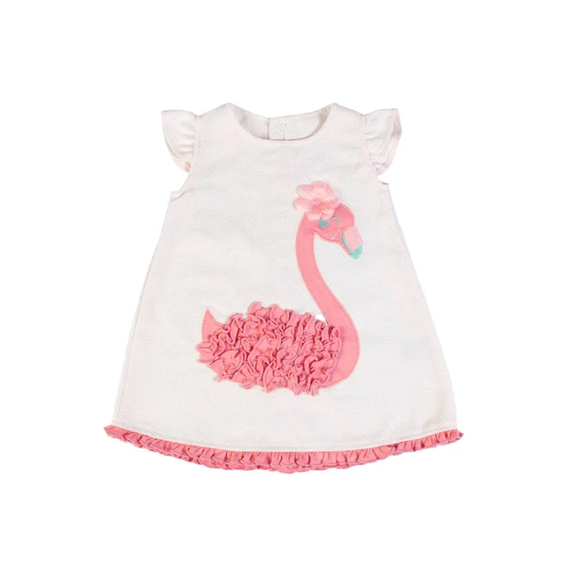 VESTITO BAMBINA NEONATA ESTIVO IN COTONE - FENICOTTERO