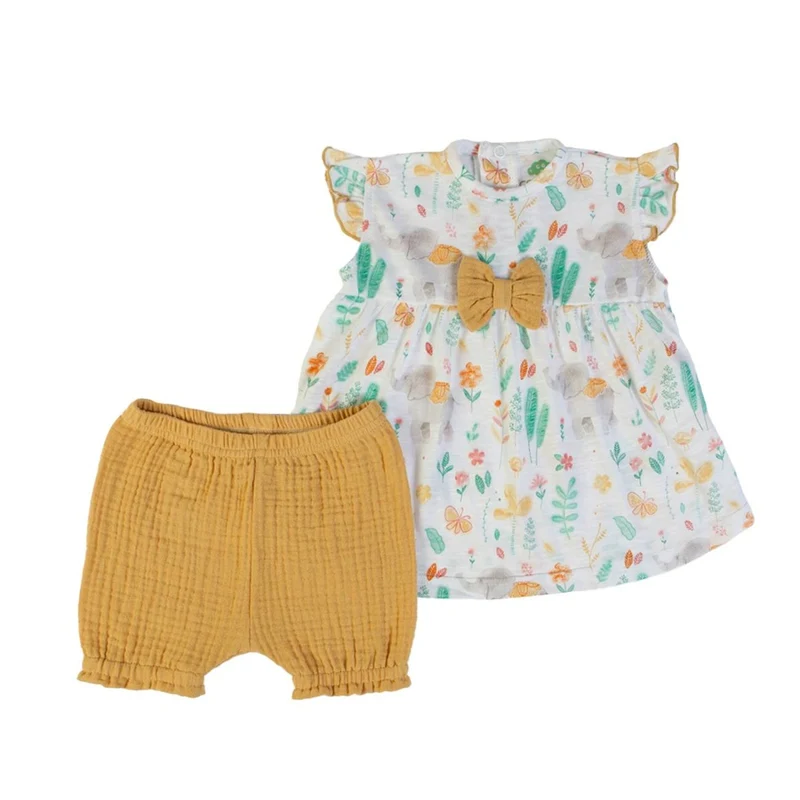 COMPLETO NEONATA BAMBINA ESTIVO MEZZA MANICA - VINTAGE