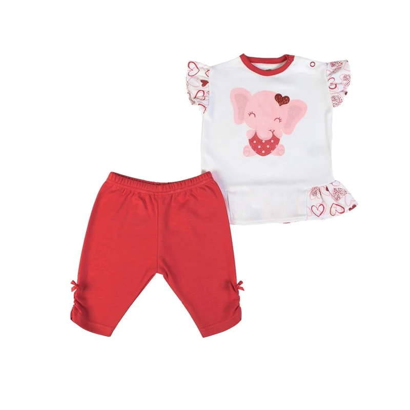 COMPLETO NEONATA BAMBINA ESTIVO - CUORI