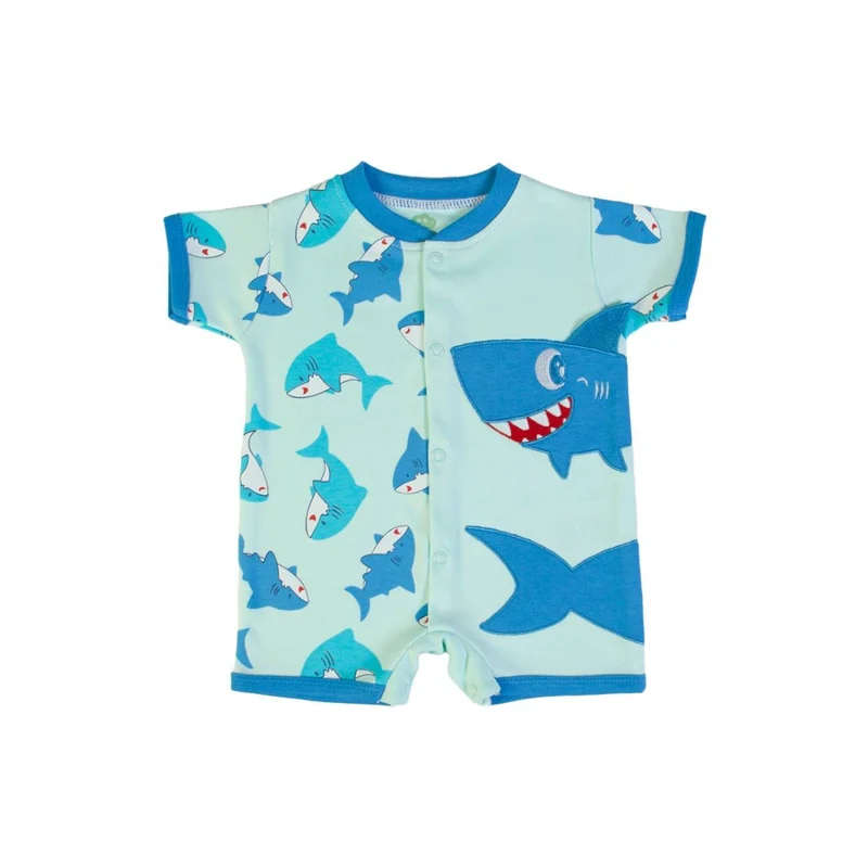 PAGLIACCETTO MEZZA MANICA IN COTONE STAMPATO - BABY SHARK -