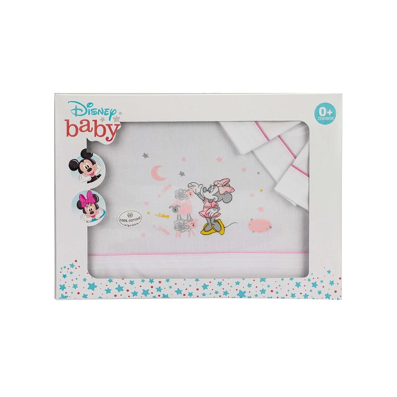 COMPLETO LENZUOLA LETTINO CON SBARRE NEONATO - TOPOLINA MINNIE