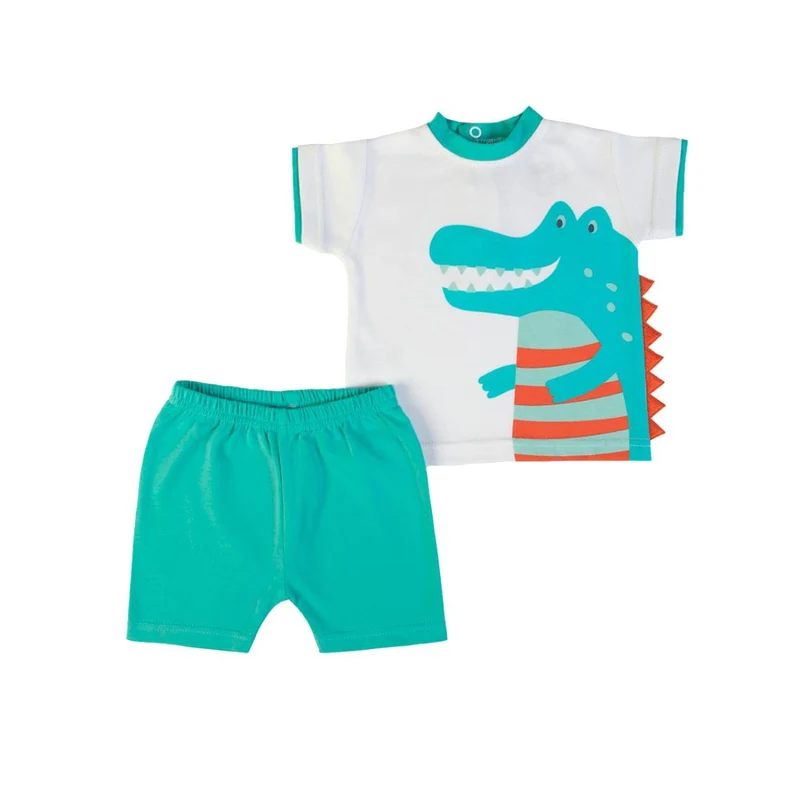 COMPLETO NEONATO BAMBINO MEZZA MANICA - COCCODRILLO