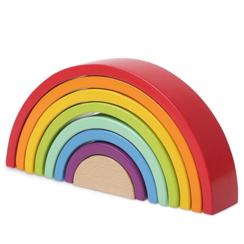 KIOKIDS - ARCOBALENO IMPILABILE IN LEGNO PER BAMBINI 26X13 CM