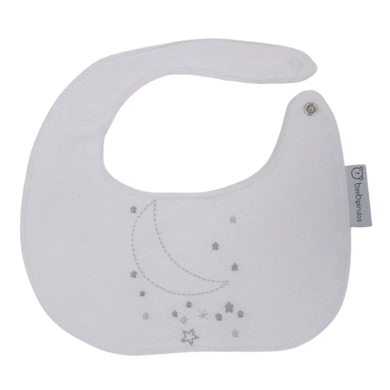 BAVAGLINO BAVETTA NEONATO IN PURO COTONE MOD. LUNA GRIGIO