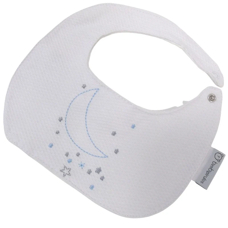 BAVAGLINO BAVETTA NEONATO IN PURO COTONE MOD. LUNA CELESTE GRIGIO
