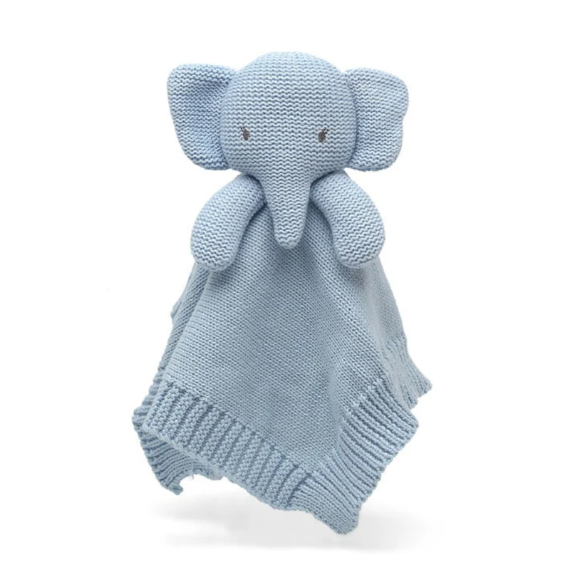 DOUDOU NEONATO IN COTONE ELEFANTE CELESTE
