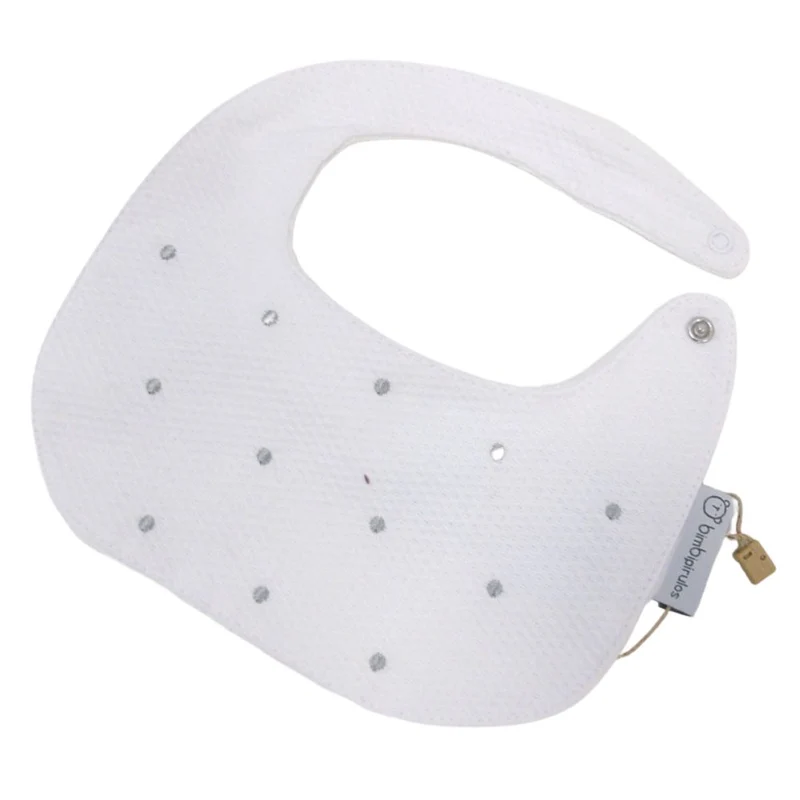 BAVAGLINO BAVETTA NEONATO IN PURO COTONE MOD. POIS GRIGIO